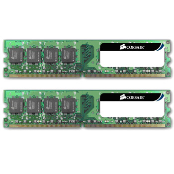 4GB (2x2GB) CorsairValue Select, DDR2 PC2-6400 (800), 240 Pins, Non-ECC Unbuffered, CAS 5-5-5-18