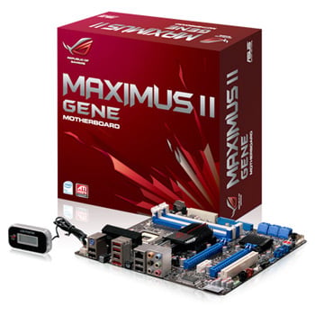 Asus Maximus II GENE, Intel P45, S 775, PCI-E 2.0(x16), DDR2 1300/1200, SATA 3Gb/s, SATA RAID, uATX