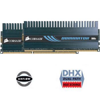 4GB (2x2GB) Corsair Dominator DDR3, PC3-12800 (1600), 240 Pin, Non-ECC Unbuffered, CAS 9, DHX