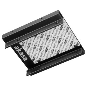 Akasa AK-MX010 Dual 2.5" (2x9.5mm) SSD/HDD 3.5" Bay Mounting Module, Black Aluminium Passive Cooler