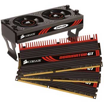 6GB (3x2GB) Corsair Dominator GT, DDR3 PC3-16000 (2000), 240Pin, Non-ECC Unbuffered, CAS 8, DHX +FAN
