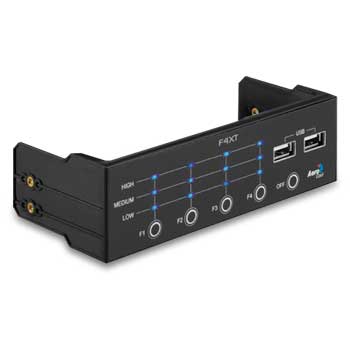 Aerocool F4XT - Adjustable Fan Controller - 4 sets of Fans with 3 Adjustable Speeds