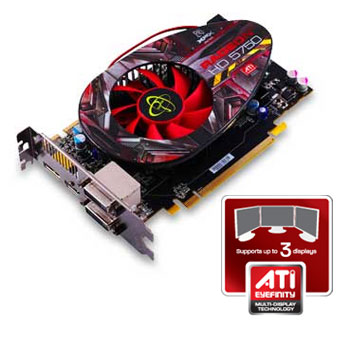512MB XFX HD 5750, PCI-E 2.0 (x16), 4600MHz GDDR5, GPU 700MHz, 720 Cores, 2x DL DVI-I/ HDMI/ DP