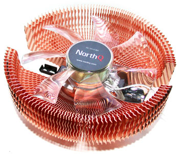 NorthQ 3312BLA 120mm GIANT UFO Low noise Copper CPU Cooler with clear fan and fan alarm