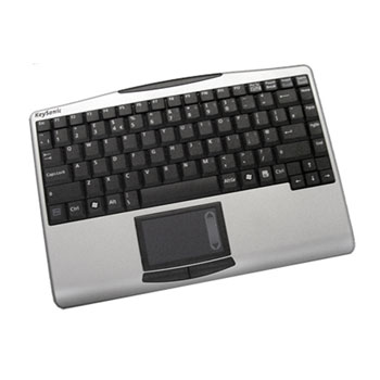 Keysonic KB-ACK-540RF v2 Notebook Cordless Keyboard, Touch Pad Mouse Included, Silver/Black