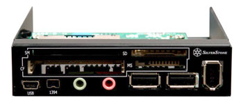Silverstone SST-FP34B Black 3.5" All In One Card reader and front I/O combo device