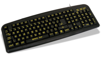 Keyneeds High Visibility (Lower Case) Keyboard (Black) - Ideal for visually impaired / special needs