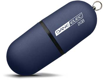 2GB DaneElec 'Blue Pill' USB2 Pen Drive Fast 23mpbs -  Retail