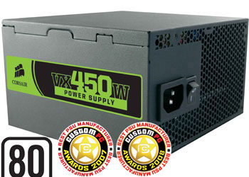 450W Corsair CMPSU-450VXUK, ATX, PS/2, UK Version, 80 PLUS® certified 