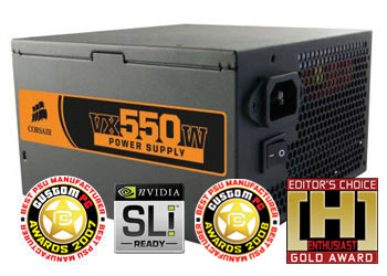 550W Corsair CMPSU-550VXUK, ATX, PS/2, 5 year Warranty