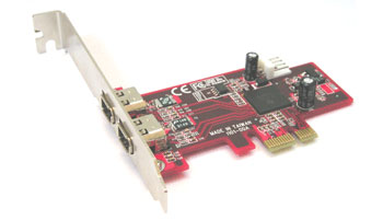 Lycom PE-101 2 Port Firewire 1394a (400) PCI-E Controller Low/Hi Profile - TI Chipset