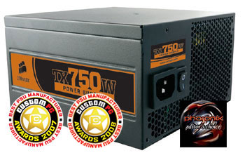 750W Corsair CMPSU-750TX, SLi, Single 12V Rail, Quiet & Cool 80%+ Eff