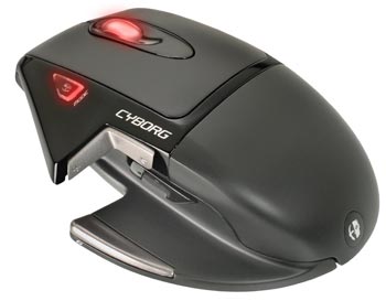 Saitek PM42, Cyborg Gaming Laser Mouse, 3200dpi,  USB 1.1/2.0, 5  Buttons, Black + 4 Way Hat Switch