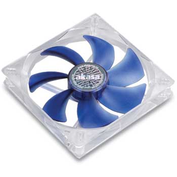 140mm Akasa AK-195BL silent case fan with adjustable fittings for 135mm & 130mm