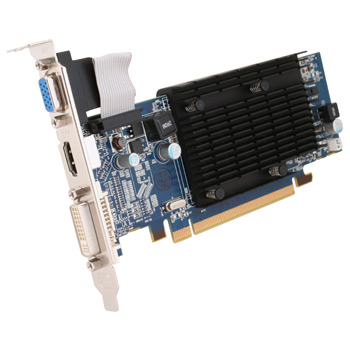 512MB Sapphire HD 4550 , PCI-E 2.0 (x16), 1800MHz GDDR3, GPU 600MHz, 80 Cores,  DVI/ D-Sub/HDMI