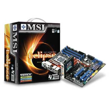 MSI Eclipse SLi (Std), Intel X58, Sok 1366, PCI-E 2.0, DDR3 1066/800, SATA II, ATX with XFi Bundle