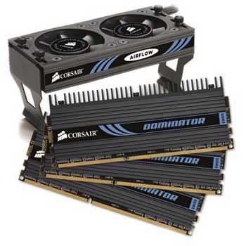 6GB (3x2GB) Corsair Dominator, Triple DDR3 PC3- (1866), 240 Pin, Non-ECC Unbuffered, CAS 9, DHX, XMP
