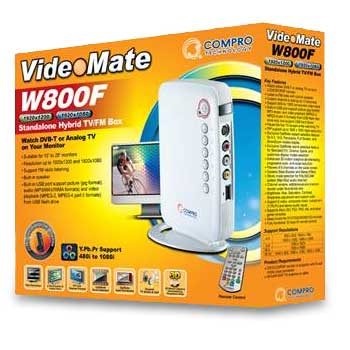 Compro W800F Standalone Hybrid DVB-T/Analog Media Streamer 1920x1200 Hi Res USB2, PIP/Playback