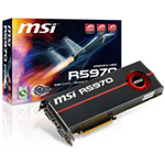 2GB MSI HD5970, PCI-E 2.1 (x16), 4000MHz GDDR5, GPU 725MHz, 3200 Cores, Dual Link DVI-I/DisplayPort