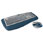 Nortek DSign Desktop Laser D-Sign WL Cordless Keyboard, PS2/USB 1/2.0, 800dpi Laser Mouse, Blue/Grey