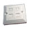 Double Port RJ45 CAT-5E Faceplate Module Kit (Requires backbox for wallmounting NOT INC)