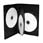 100pcs DVD Quad (14mm) Media Case Charcoal/Black (Holds 4 DVD's/CD's) with Cover Insert