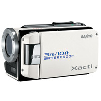 Sanyo WH1 White Waterproof (3m) High
              Definition Camcorder (720p), 2MP Camera, 30x optical zoom