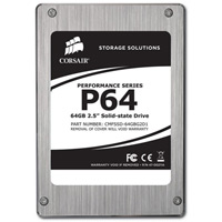 64GB Corsair CMFSSD-64GBG2D, SSD, MLC-Flash, 2.5 Inch, R 220MB/s, W 120MB/s, 128MB, TRIM via Upgrade