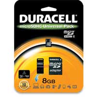 8GB DURACELL MICRO SDHC UNIVERSAL 
              CONNECTIVITY KIT