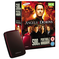 500GB Samsung G46, S2 Portable, 2.5 Inch External Hard Drive, USB2, Wine Red with Angels & Demons Movie