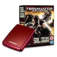 500GB Samsung S42, S2 Portable, 2.5 Inch External Hard Drive, USB2, Wine Red with Terminator T4 Movie