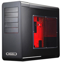 Silverstone Fortress FT02R-W, Black with RED Interior, Mid Tower Case with Side Window, w/o PSU