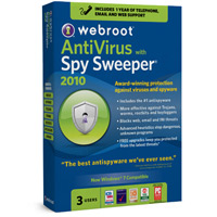 Webroot Anti-Virus with Spy Sweeper 2010 Multi-layered Protection (1 Year/3 Users) Retail