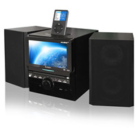 Elonex Cube3, Black, Mini HiFi with 7 Inch LCD TV DVB-T, iPOD Dock, CD/DVD/MP3/MP4, USB Host, 60W RMS+  - Super Savers, Super Deals!