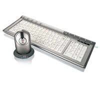 Nortek 2361 Concepto Electa Fluo Wired Keyboard, USB 1.1/2.0, 800dpi Wireless Optical Mouse, Silver - It''s a real no brainer!