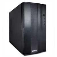 Akasa Omega - Black Aluminum Case Alu door & IO Inc HD Audio, ESATA & 2 x 12cm Lo-noise fans