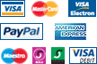 We accept payment by VISA, MasterCard, VISA Electron, PayPal, American Express, Maestro, Solo, Switch and VISA Debit