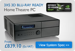 3XS 3D Blu-Ray Ready Home Theatre PC