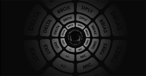 Illustration of rotary knob in the centre with a list of functions circling around it