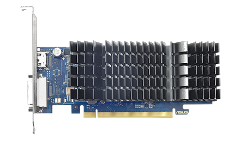Side angle of ASUS GeForce GT 1030 graphics card.