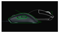 Repositioned buttons and scroll wheel