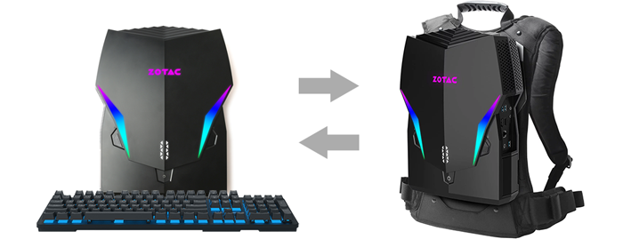 Interchangeable PC to backpack