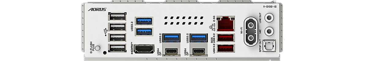 Rear I/O panel of the motherboard