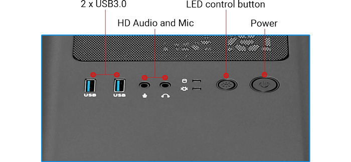 image to show the front i/o panel