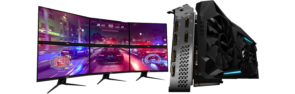 6 display Outputs