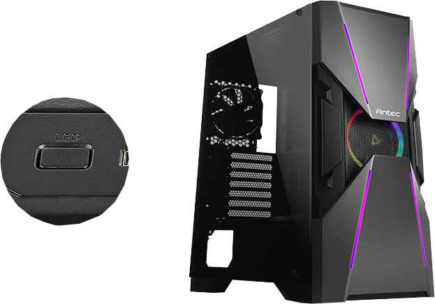 Antec DA601 PC Gaming Case with Customizable RGB Lighting
