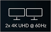 2x 4K UHD @ 60Hz