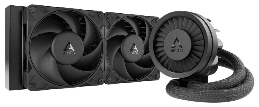 Arctic Freezer III Pro 240mm All-in-One Liquid CPU Cooler over colourful, glass-like rendered background