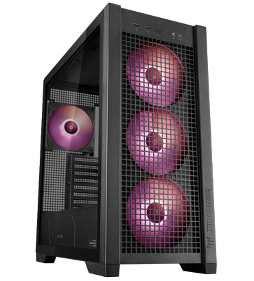 ASUS TUF GAMING GT302 Black Gaming Case, Hidden Connector Motherboard