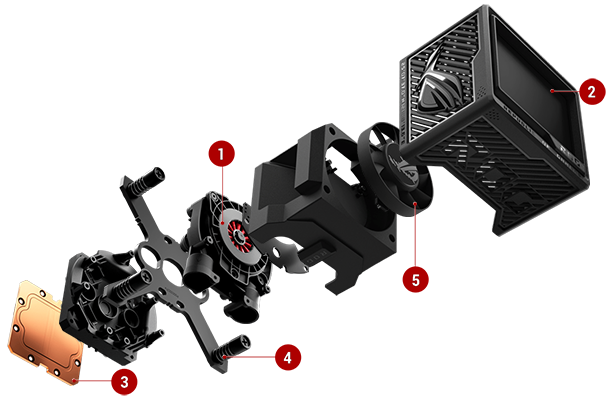 Image of each compartment of the pump